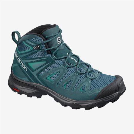 Salomon X ULTRA MID 3 AERO W Womens Hiking Boots Turquoise UK VRGE